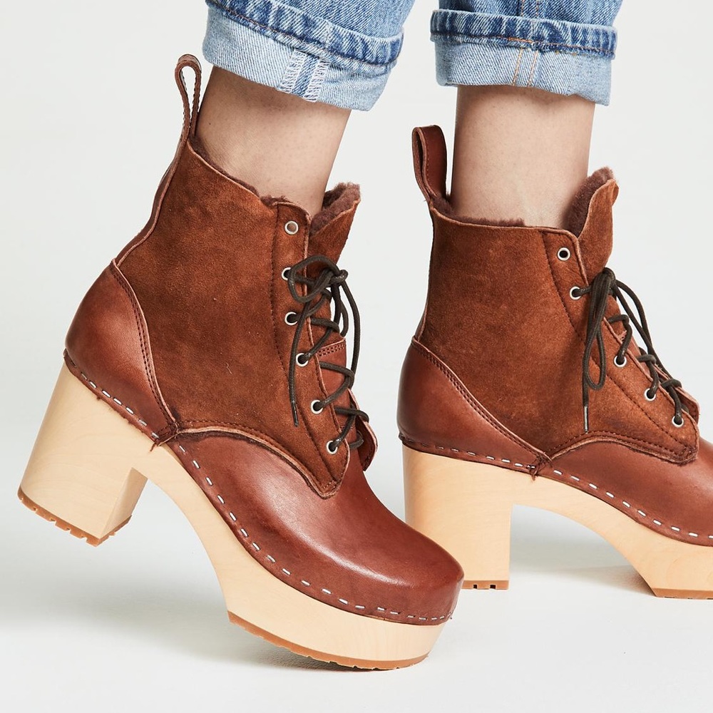NIB Swedish Hasbeens Hippie pull on lace boot 38 Eur/8 *sold out*